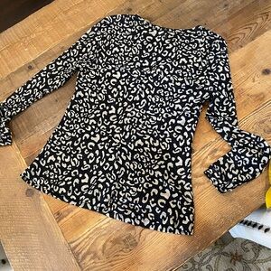 Cabi Sweatheart Top, Size Medium, Black/ Tan